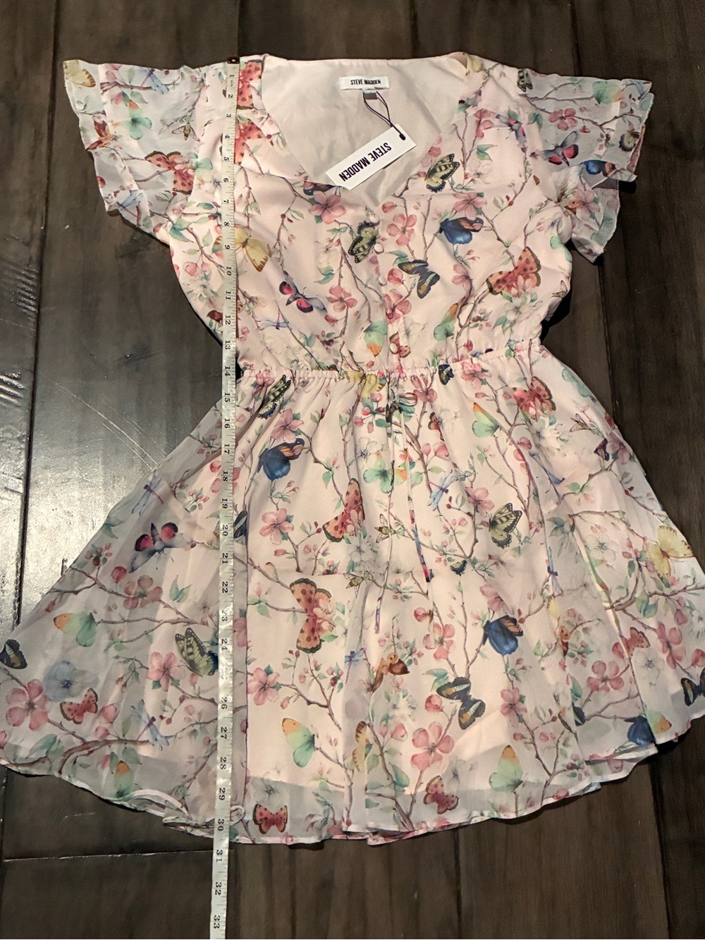 Steve Madden Kirsty Chasing Butterflies  Dress in Sweet Pink - Size Small - Picture 13 of 16